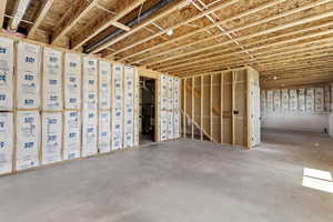 View of unfinished basement
