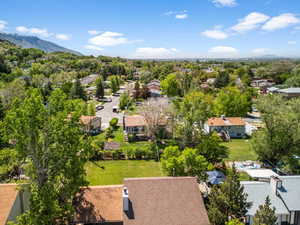 Aerial view of residential area