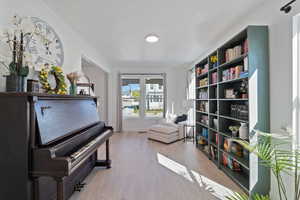 Living area featuring wood finished floors