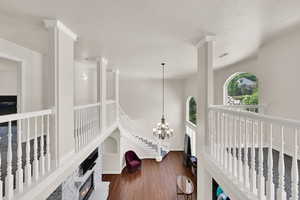 Hall featuring dark wood-style floors