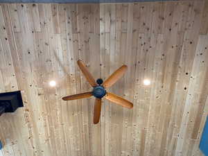 Detailed view of ceiling fan