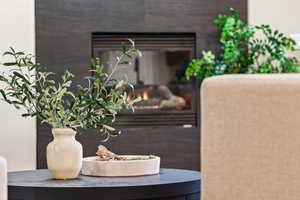 Detailed view of a fireplace