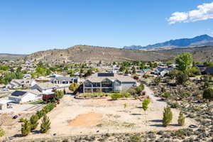 View of mountain background with nearby suburban area