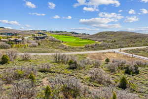 View of mountain background with a local golf course