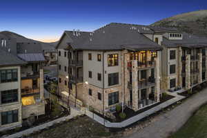 View of building exterior with a mountain view