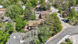Aerial perspective of suburban area