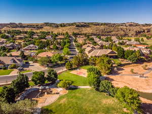 Aerial view of residential area
