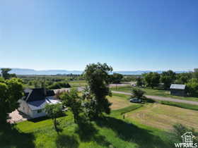Aerial view of sparsely populated area