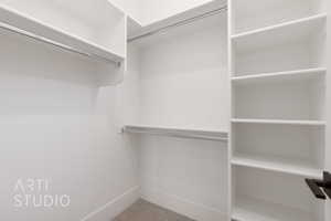 View of walk in closet