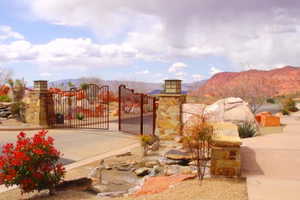 Gate with a mountain view
