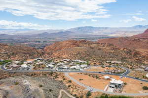 Drone / aerial view of a mountain backdrop