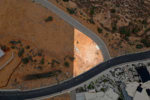 Aerial view of a desert landscape
