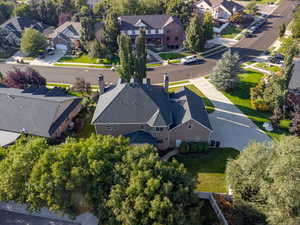 Aerial perspective of suburban area