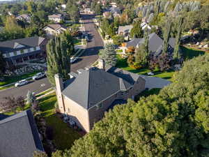 Aerial perspective of suburban area