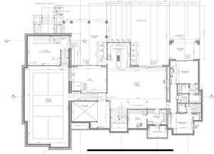 Basement with indoor sports court.