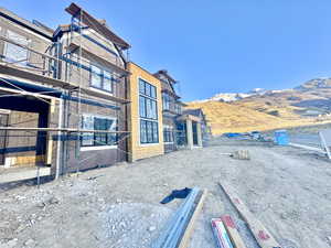 View of home's exterior featuring a mountain view