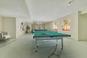 Playroom with concrete floors