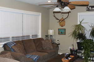Living room with ceiling fan