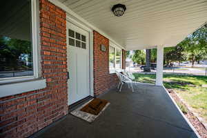 View of covered porch
