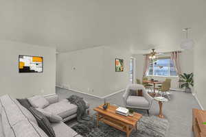 virtually staged looking into dining area