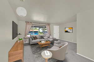 Virtually staged midcentury modern