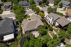 Aerial view of residential area