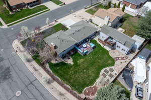 Aerial view of residential area