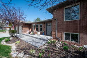 View of front of property featuring brick siding