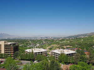 Aerial view of a mountainous background
