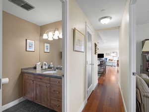 Corridor with guest bath