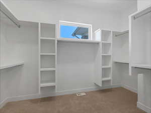 Walk-in primary suite closet