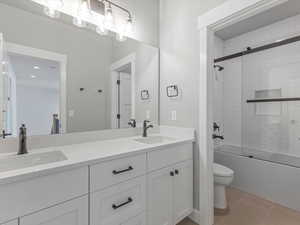 Upstairs bathroom with separate toilet and tub/shower
