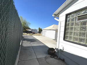 View of home's exterior featuring a patio