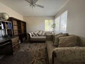 Office with a ceiling fan