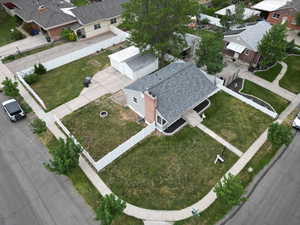 Aerial perspective of suburban area
