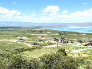 Drone / aerial view of a water and mountain view