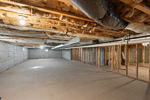 View of cemented crawl space/basement