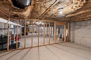 View of cemented crawl space/basement