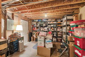 Storage area with electric panel