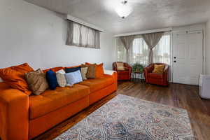 Living room featuring hardwood / wood-style floors