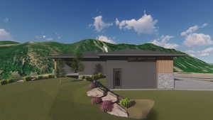 Rendering of west side of house