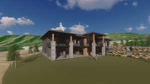 Rendering of the back of the house