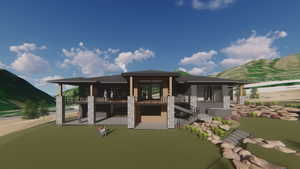 Rendering of the back of the house