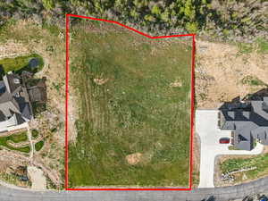 Aerial view of property's location with property boundaries highlighted