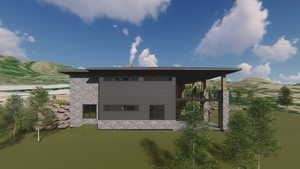 Rendering of east side of house