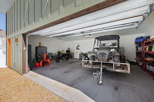 Garage featuring a garage door opener