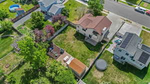 Aerial perspective of suburban area