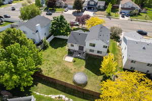 Aerial perspective of suburban area