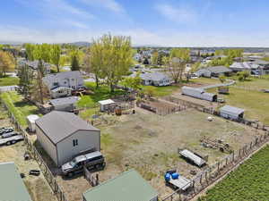 Aerial perspective of suburban area