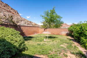 View of yard with a mountain view